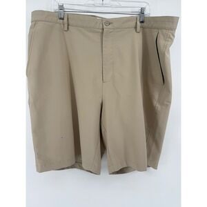 FJ Footjoy Golf Shorts Mens 42 Beige FlatFront Lightweight Performance see pics‎